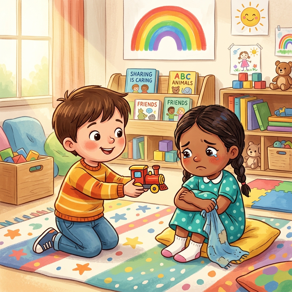 Niños compartiendo y mostrando empatía